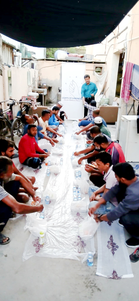 <p>Unregistered community group Lights of Kindness hosted an iftar for low-income workers at their accommodation in Eker.</p>